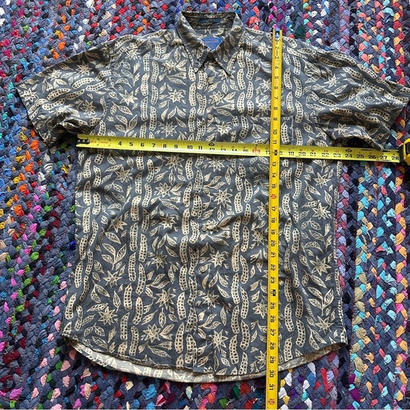 Pendleton Slate Blue & Tan Hawaiian Button Up Camp Shirt Mens Size Medium Summer - Picture 16 of 16